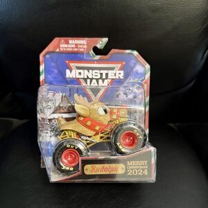 2024 Spin Master Limited Edition Monster Jam Merry Christmas RUDOLPH Truck NIB